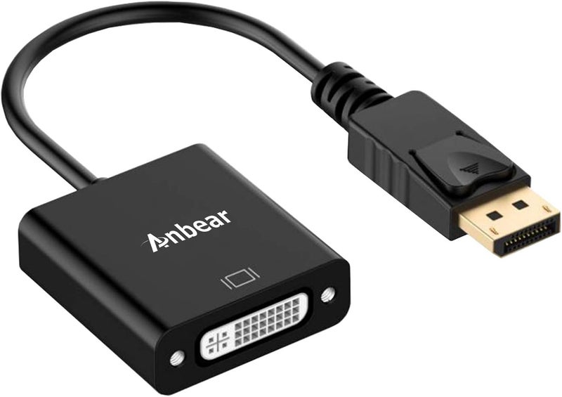 Anbear DisplayPort to DVI Adapter, Display Port to DVI-D Adapter (Male to Female) Compatible with Computer,Desktop,Laptop,PC - Image 1